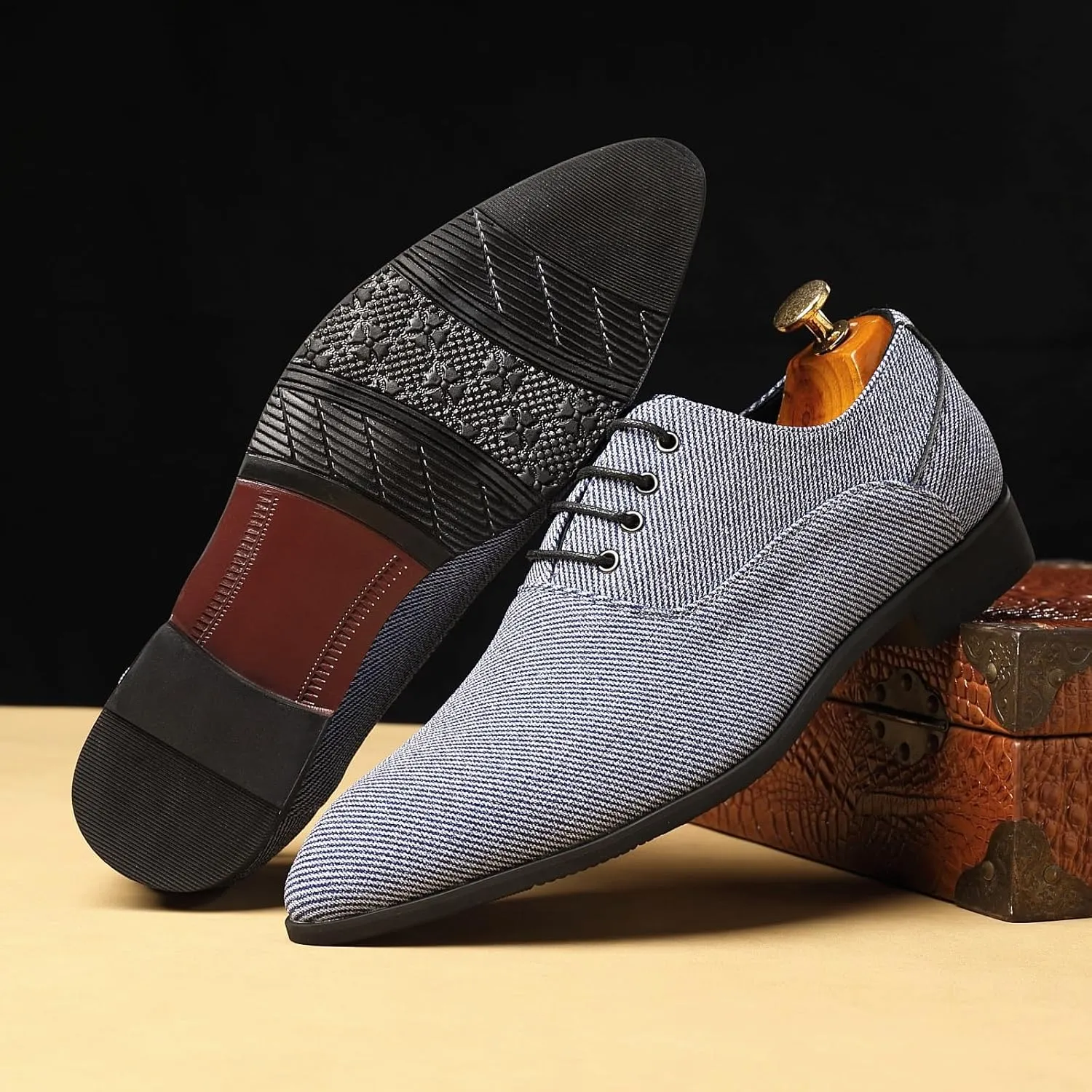 Men's Fashion Casual Oxford Shoes Lace-up Formal Sneakers