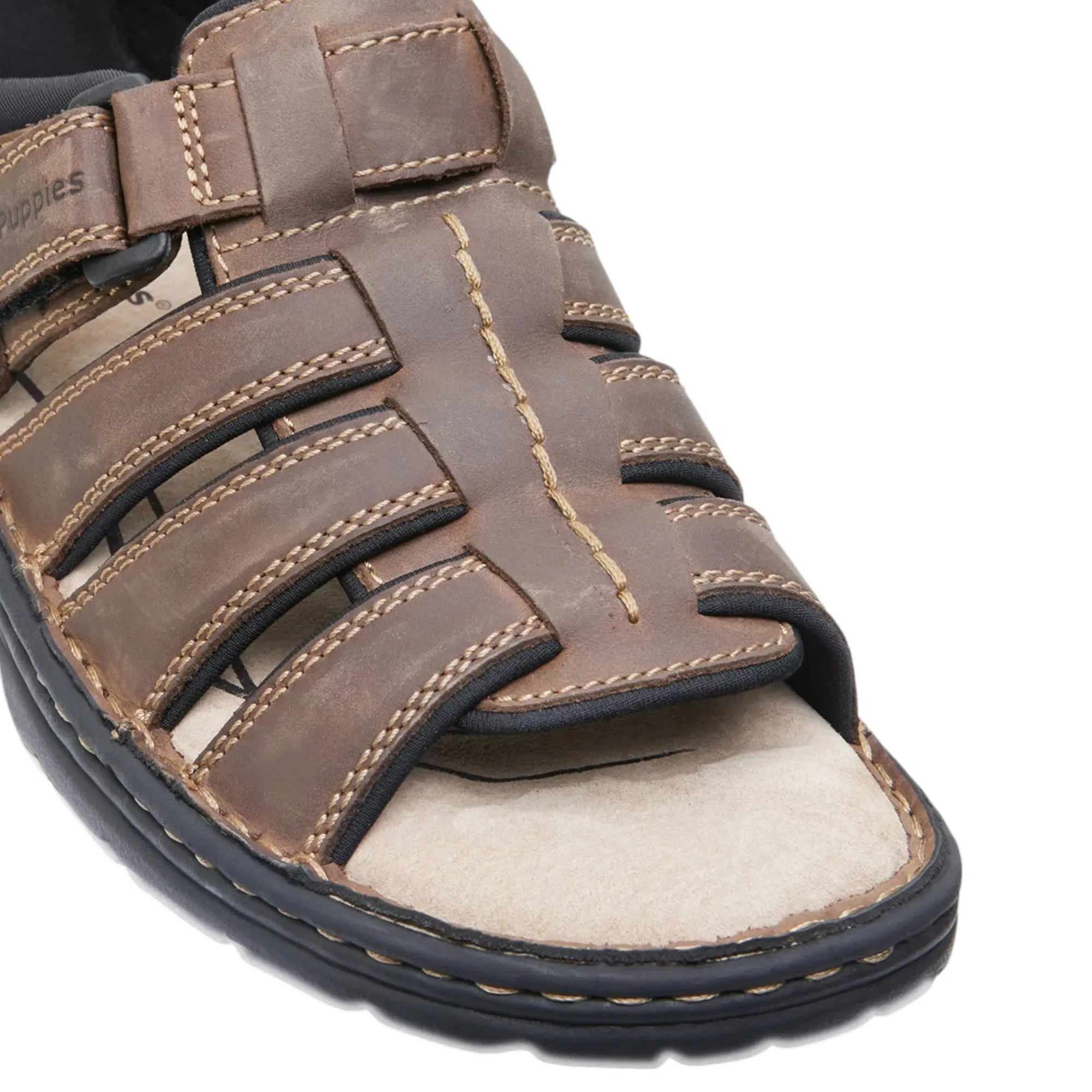 Mens Hush Puppies Spartan Sandals Brown