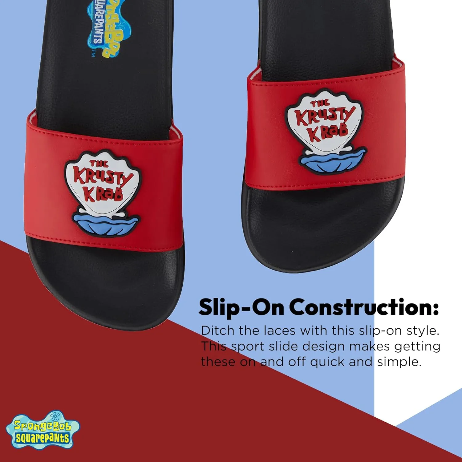 Mens Spongebob Squarepants Slide Sandals - Spongebob Shoes - Spongebob, Patrick, Squidward, Sandy, Mr. Krabs Slides