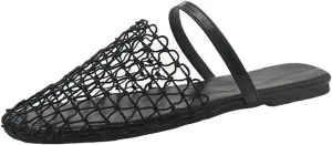 Mesh Flats for Women Causal Slip on Closed Toe Fishnet Flats Sandals Dress Mules Comfortable Summer Beach Slippers 2025