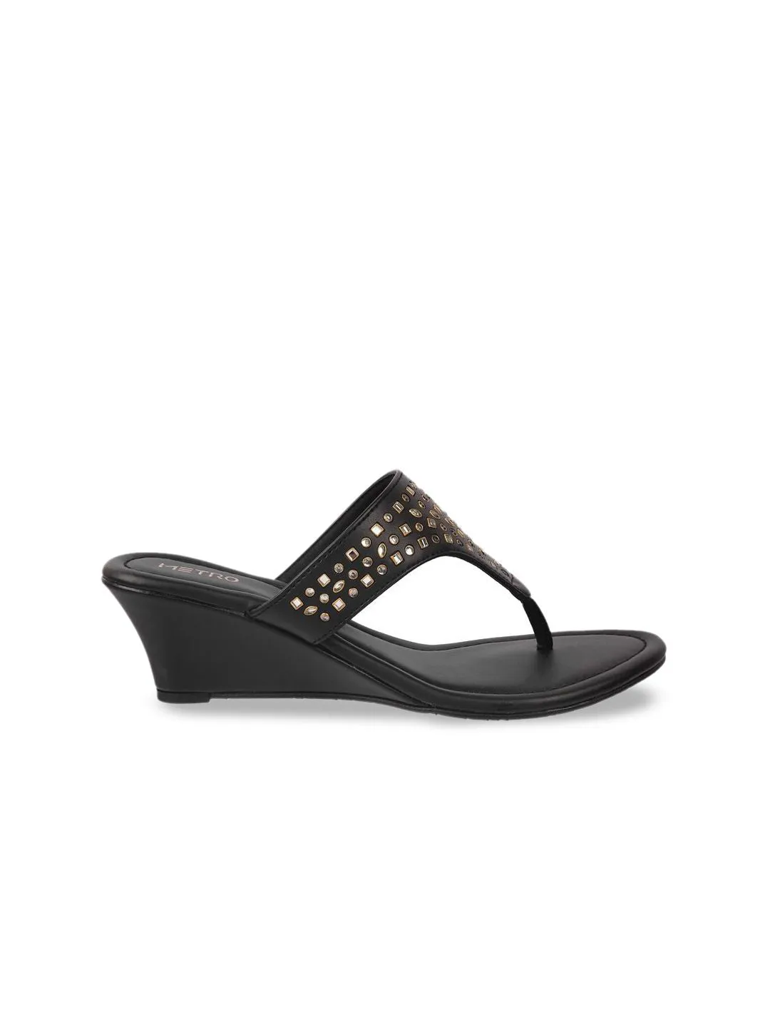 Metro Embellished Open Toe Wedge Heel Sandal