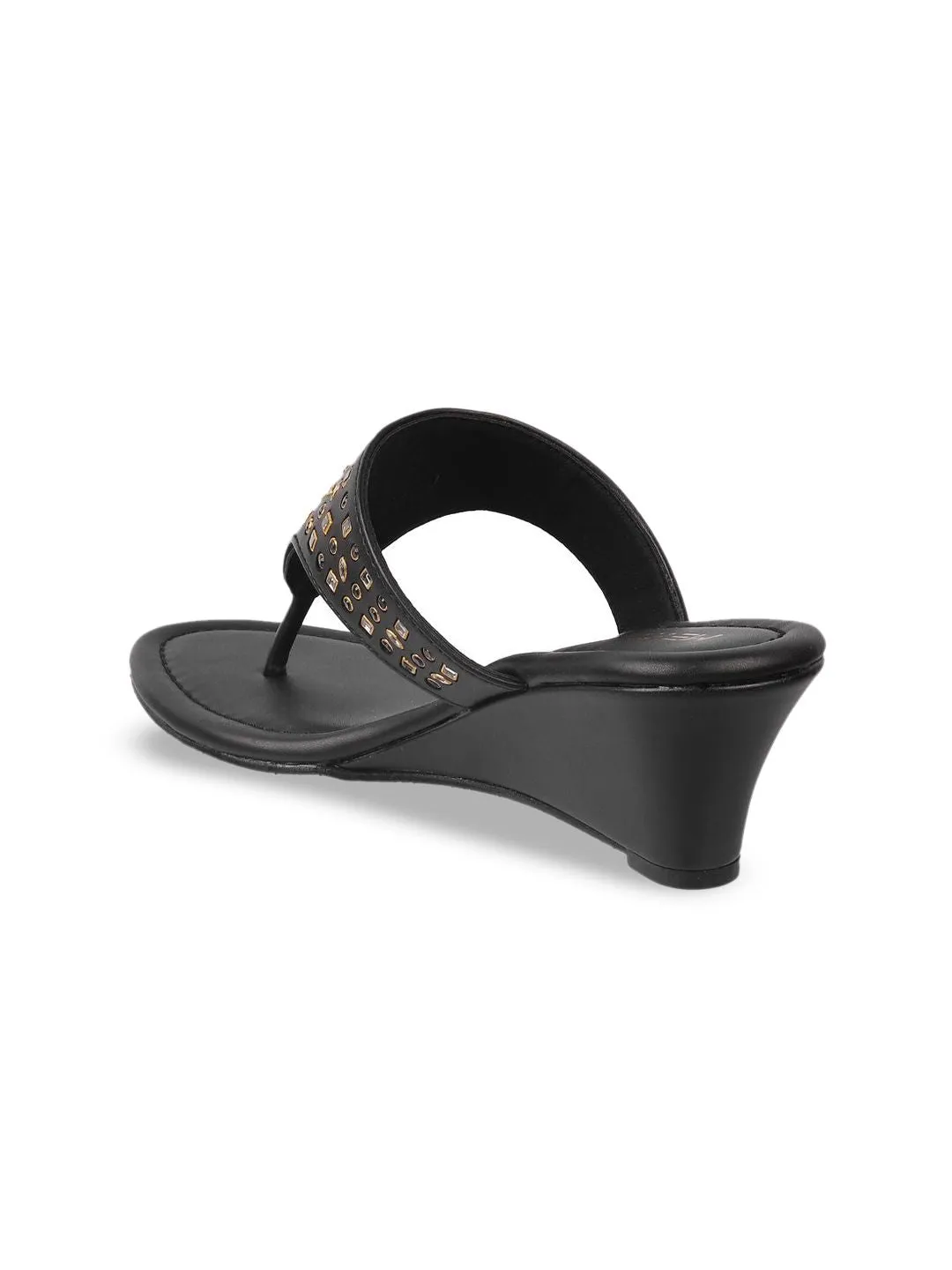 Metro Embellished Open Toe Wedge Heel Sandal