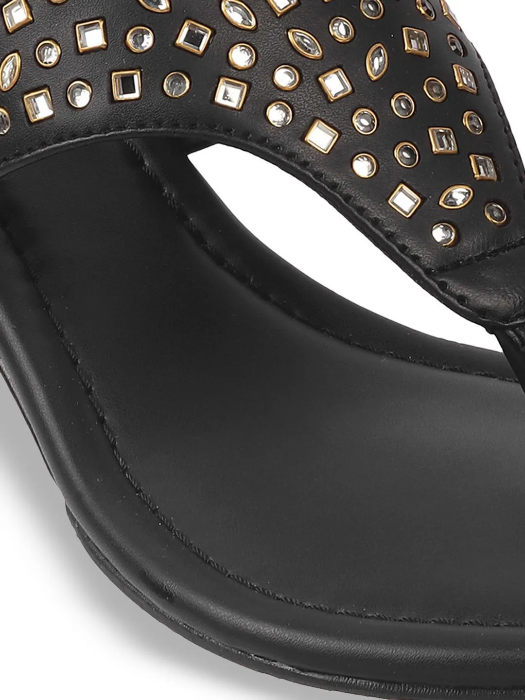 Metro Embellished Open Toe Wedge Heel Sandal