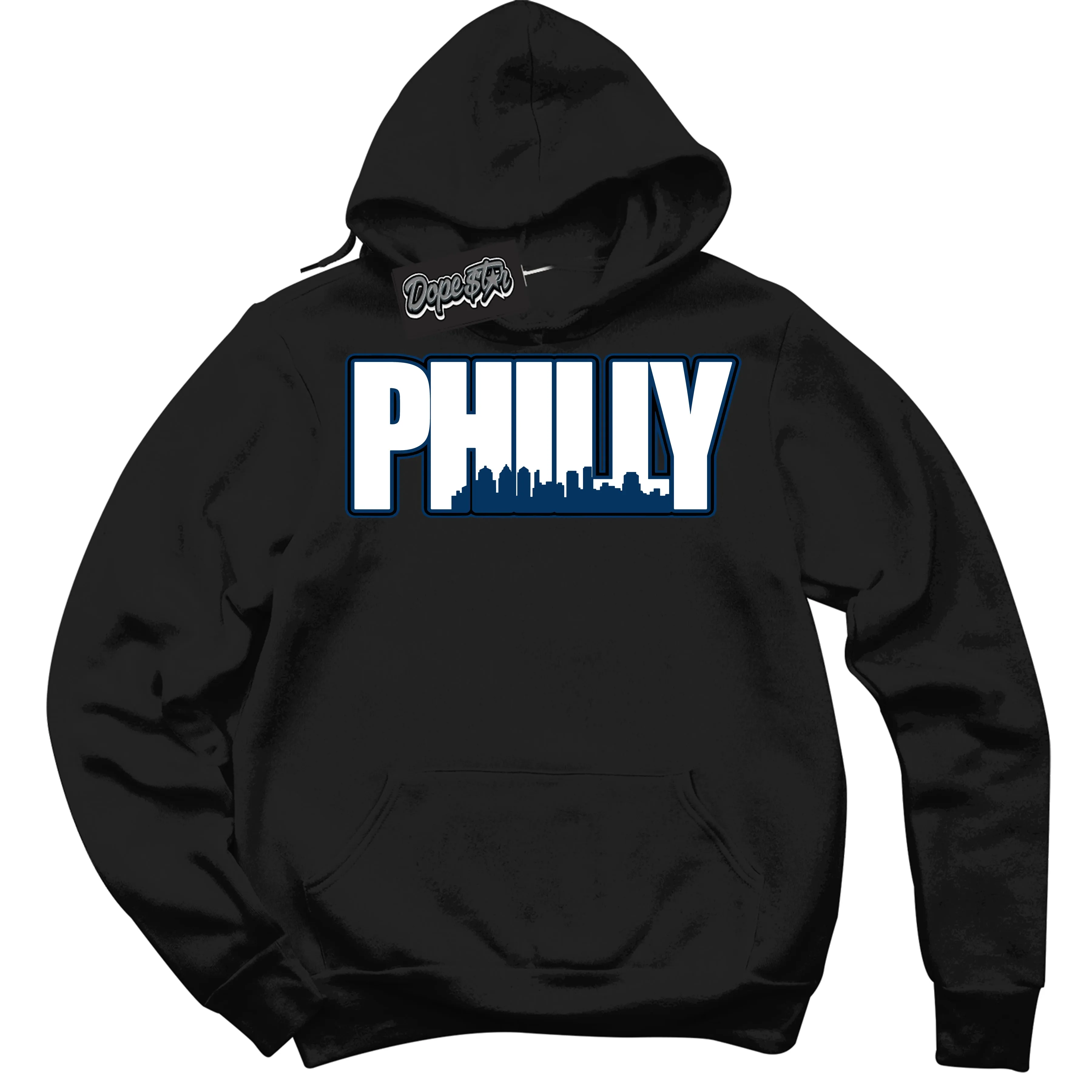 Midnight Navy 1s Sneaker Hoodie Philly Graphic