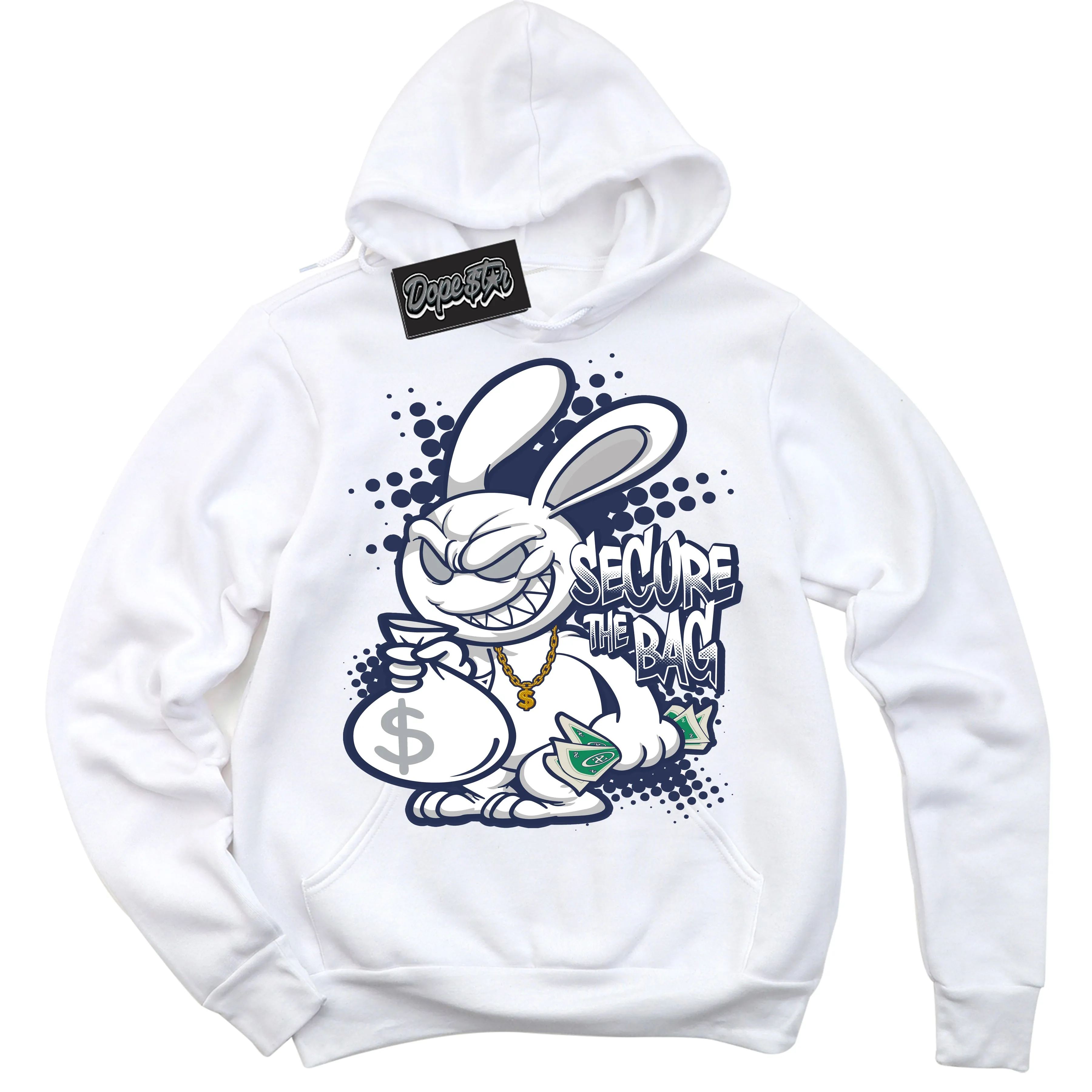 Midnight Navy 3s Sneaker Hoodie Secure The Bag Graphic