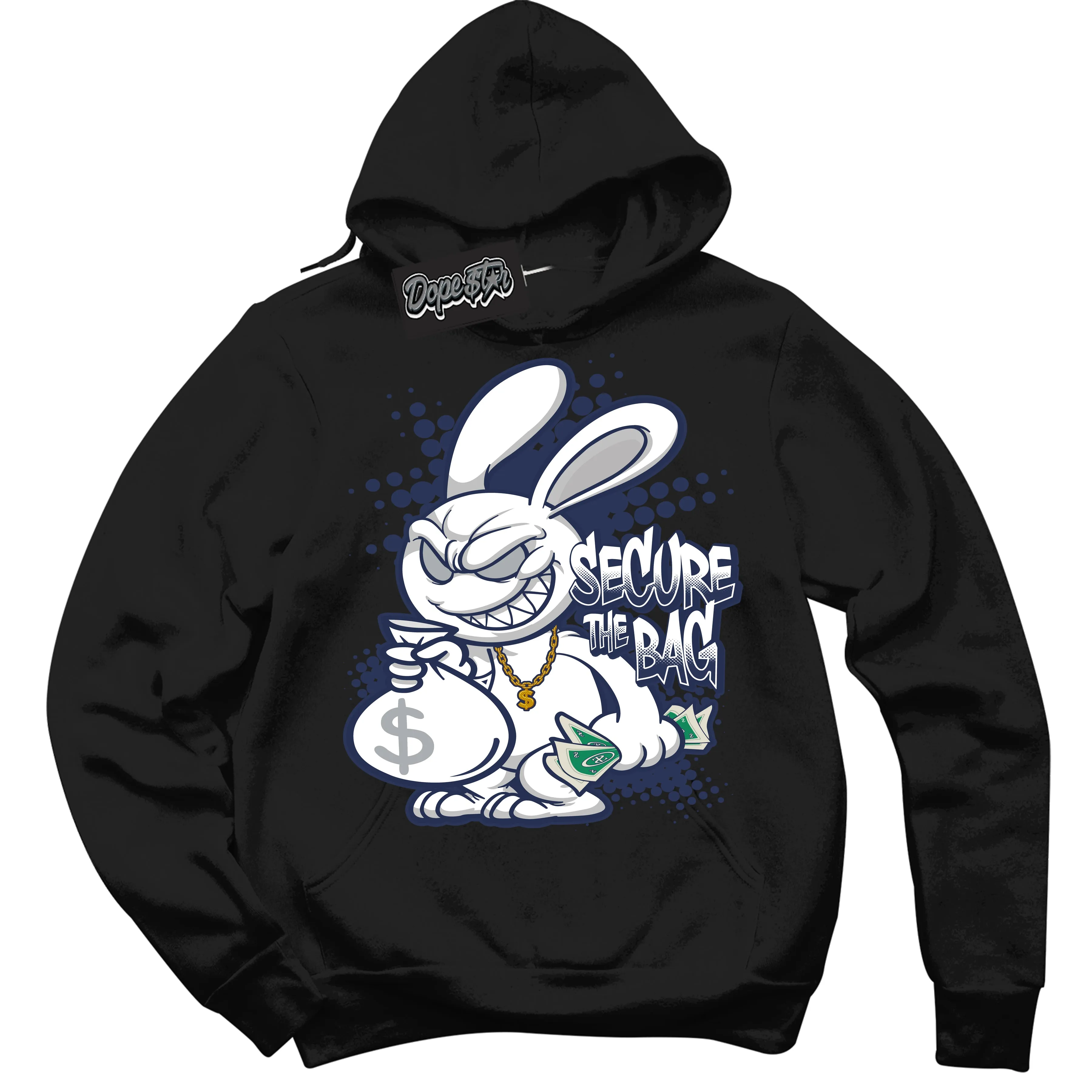 Midnight Navy 3s Sneaker Hoodie Secure The Bag Graphic