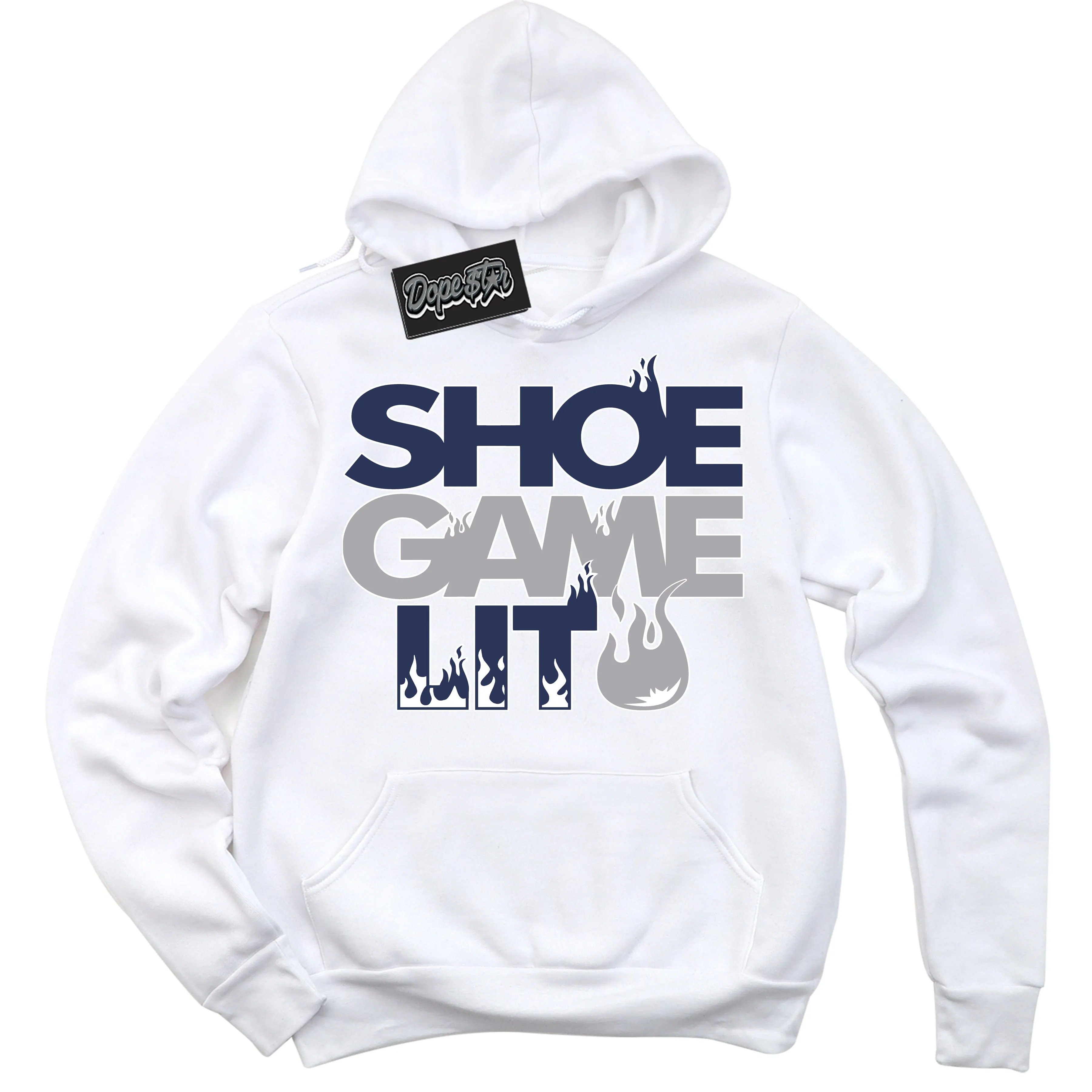 Midnight Navy 3s Sneaker Hoodie Shoe Game Lit Graphic