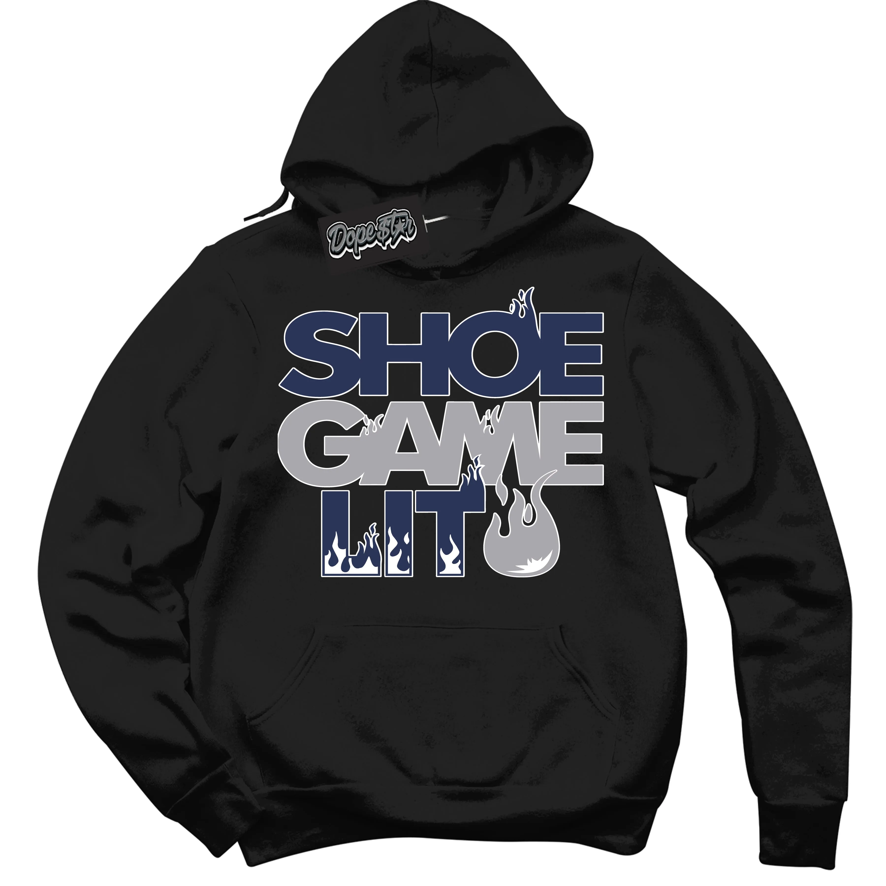 Midnight Navy 3s Sneaker Hoodie Shoe Game Lit Graphic