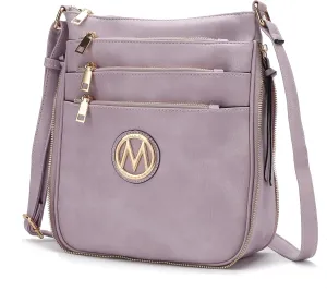 MKF Collection Crossbody Bag for Women – PU Leather Messenger Bag Purse – Designer Handbag Shoulder Strap Purse By Mia K