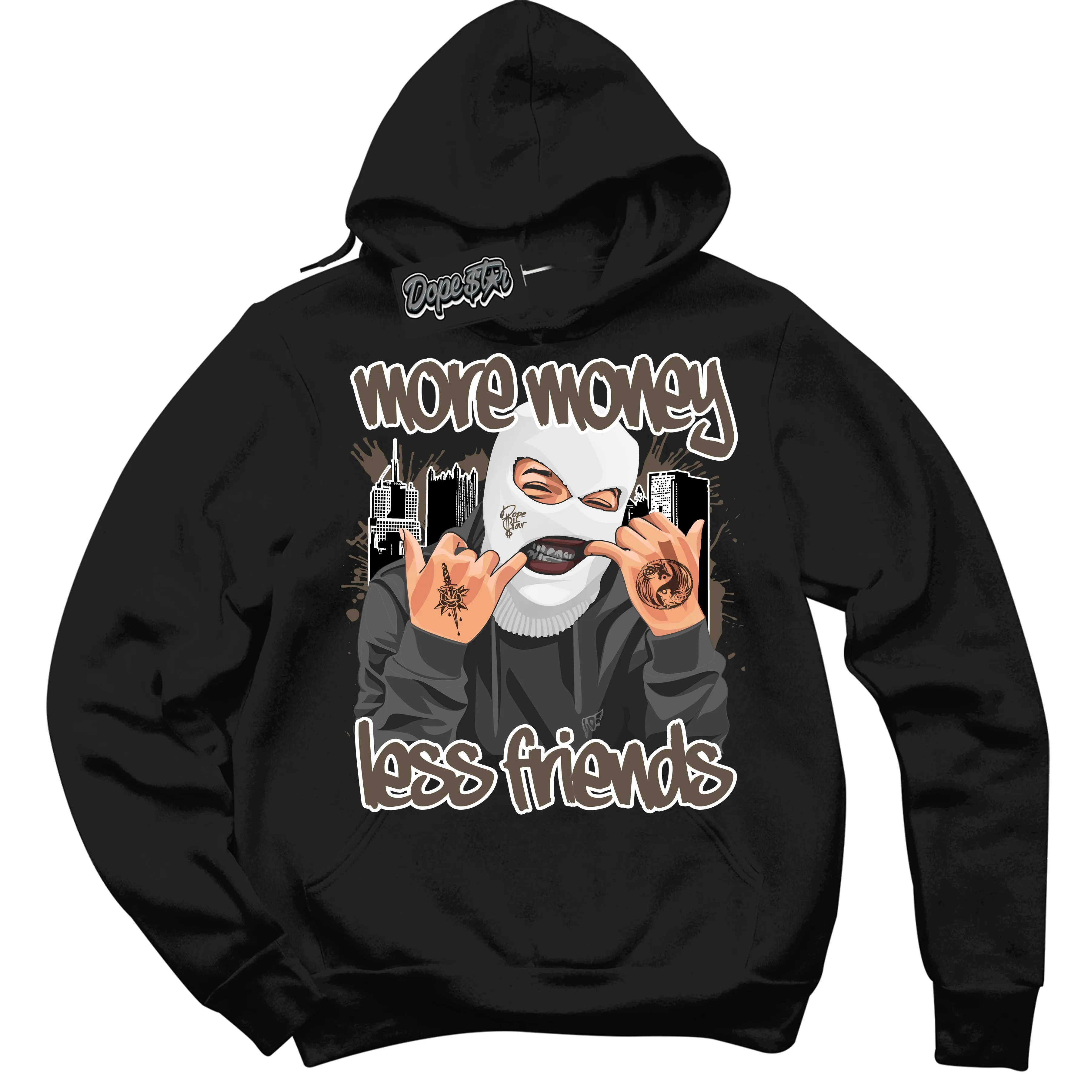 Mocha Palomino 1s Sneaker Hoodie More Money Less Friends Graphic