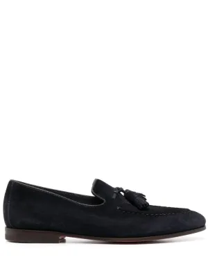 Navy Blue Leather Loafer