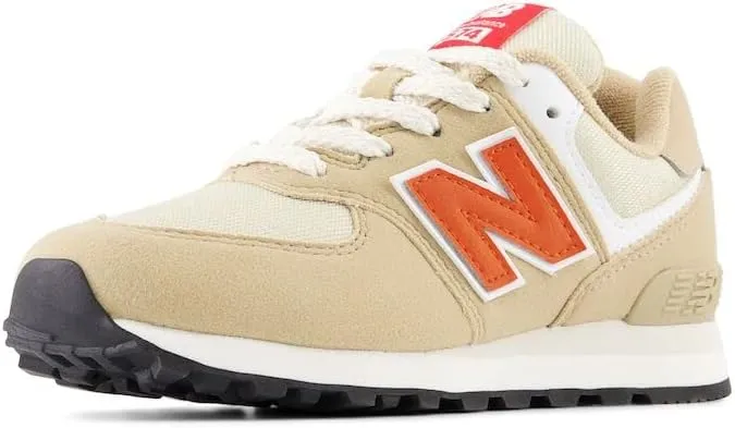 New Balance Boy's Kids 574 V1 70s Racing Lace-up Sneaker, Incense/Poppy, 11 Wide Little