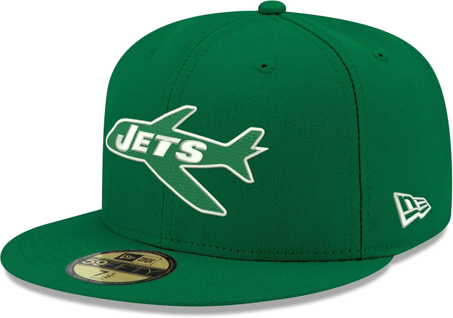 New Era Men's Kelly Green New York Jets Omaha Throwback 59FIFTY Fitted Hat