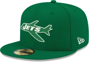 New Era Men's Kelly Green New York Jets Omaha Throwback 59FIFTY Fitted Hat