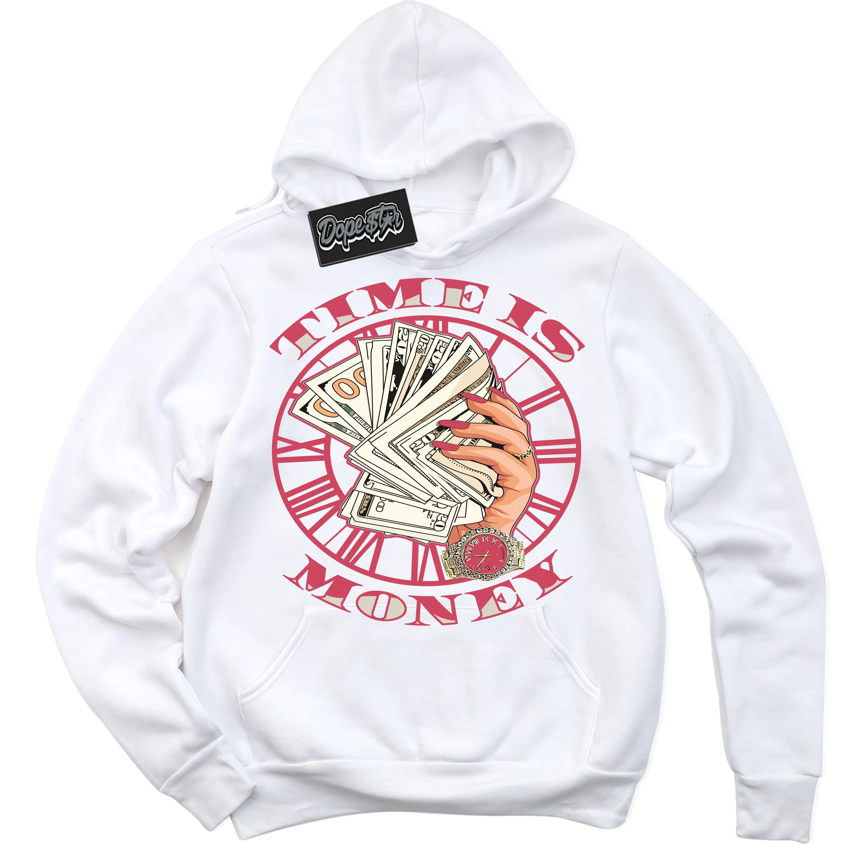 Next Nature Aster Pink Dunk Sneaker Hoodie Time Is Money Graphic