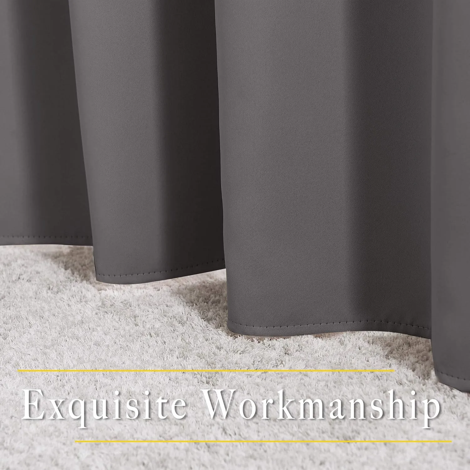 NICETOWN Gray Blackout Curtains for Bedroom 84 inches Long - Thermal Drapes Grommet Room Darkening Curtains Noise Reducing Window Treatments for Living Room (2 Panels, W52 x L84, Grey)
