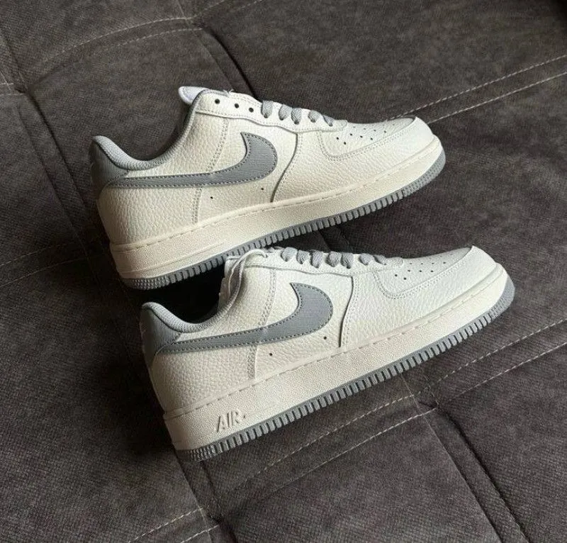 Nike Air Force 1 '07 Low Dark Grey White Sail – Premium Leather Sneakers