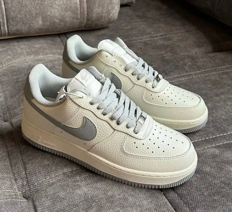 Nike Air Force 1 '07 Low Dark Grey White Sail – Premium Leather Sneakers