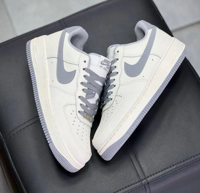 Nike Air Force 1 '07 Low Dark Grey White Sail – Premium Leather Sneakers