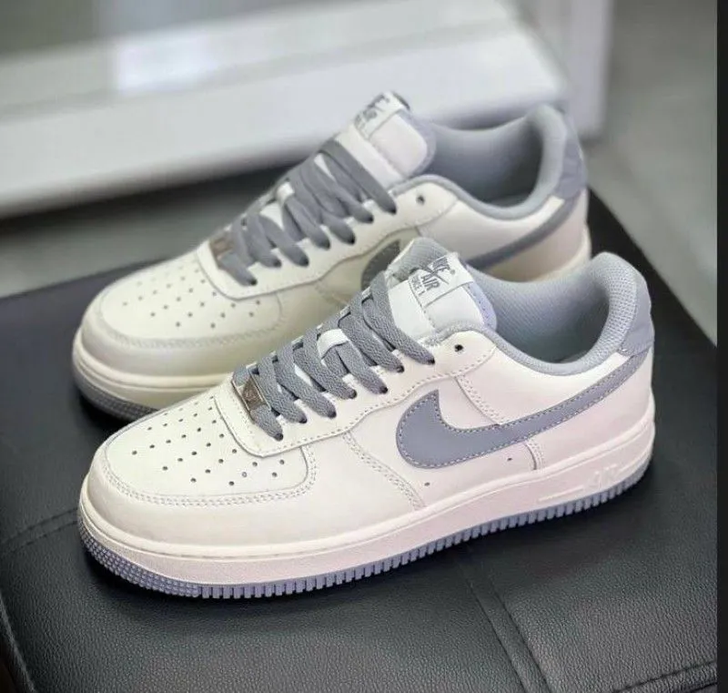Nike Air Force 1 '07 Low Dark Grey White Sail – Premium Leather Sneakers