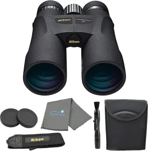 Nikon PROSTAFF 5 12x50 (7573) Black Binoculars Bundle with Lens Pen and Cleaning Cloth, Compact Binoculars for Adults for Hunting, Bird Watching, and Hiking Essentials, Zoom Lightweight Travel