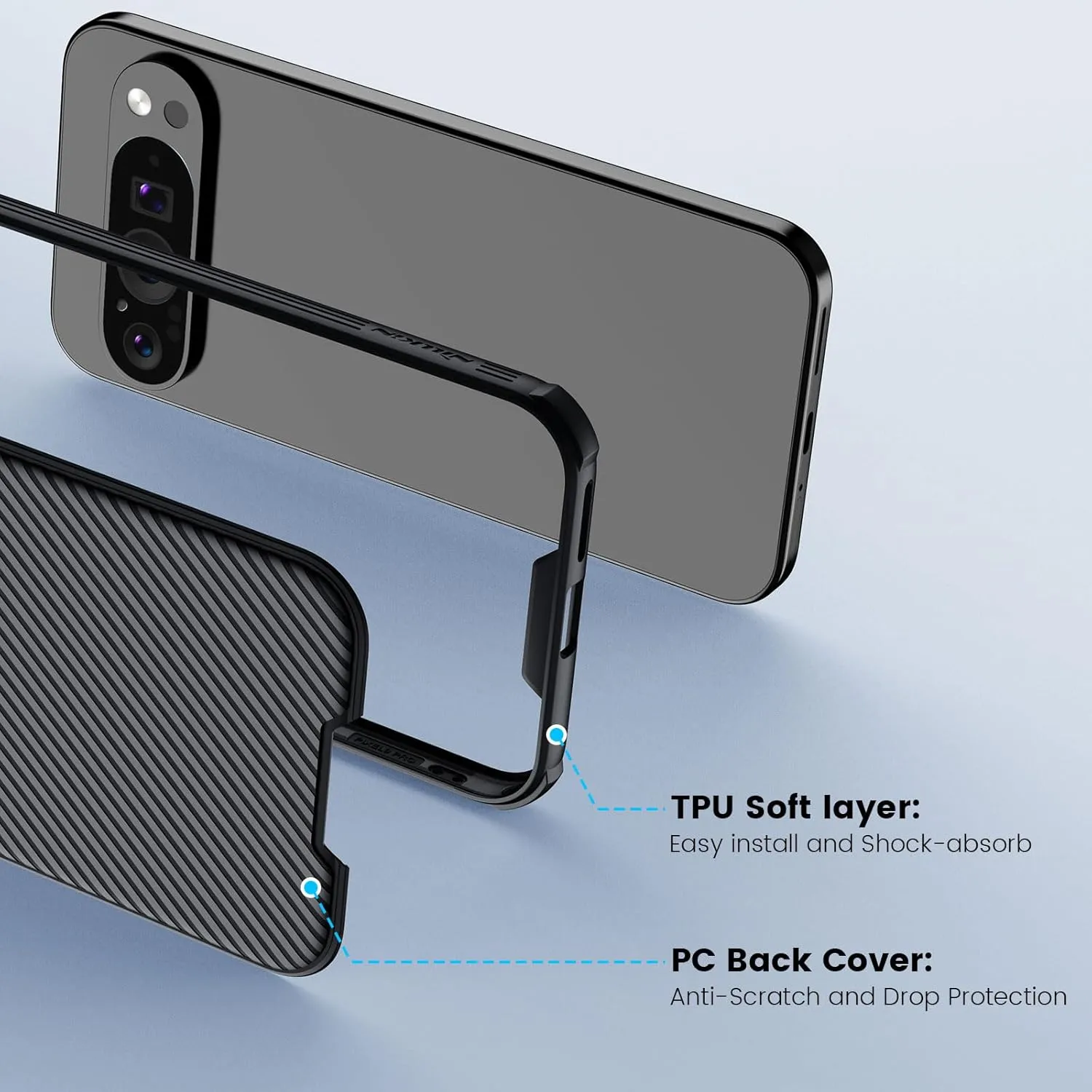 Nillkin CamShield Pro Case for Google Pixel 9 Pro XL - Slim 5G Phone Case With Slide Camera Cover, 6.73 Inch, Black