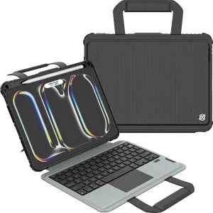 Nillkin Magic Keyboard Case for iPad Pro 11 inch 2024 with Strap, Handheld Case with Detachable Keyboard for iPad Pro 11 inch M4, Pencil Holder, Large Trackpad, 7 Colors Backlit, Camera Cover, Black