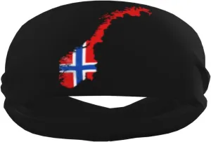 Norway Flag Map Headband for Men and Women Yoga Fitness Workout Basketball Sports Sweatband