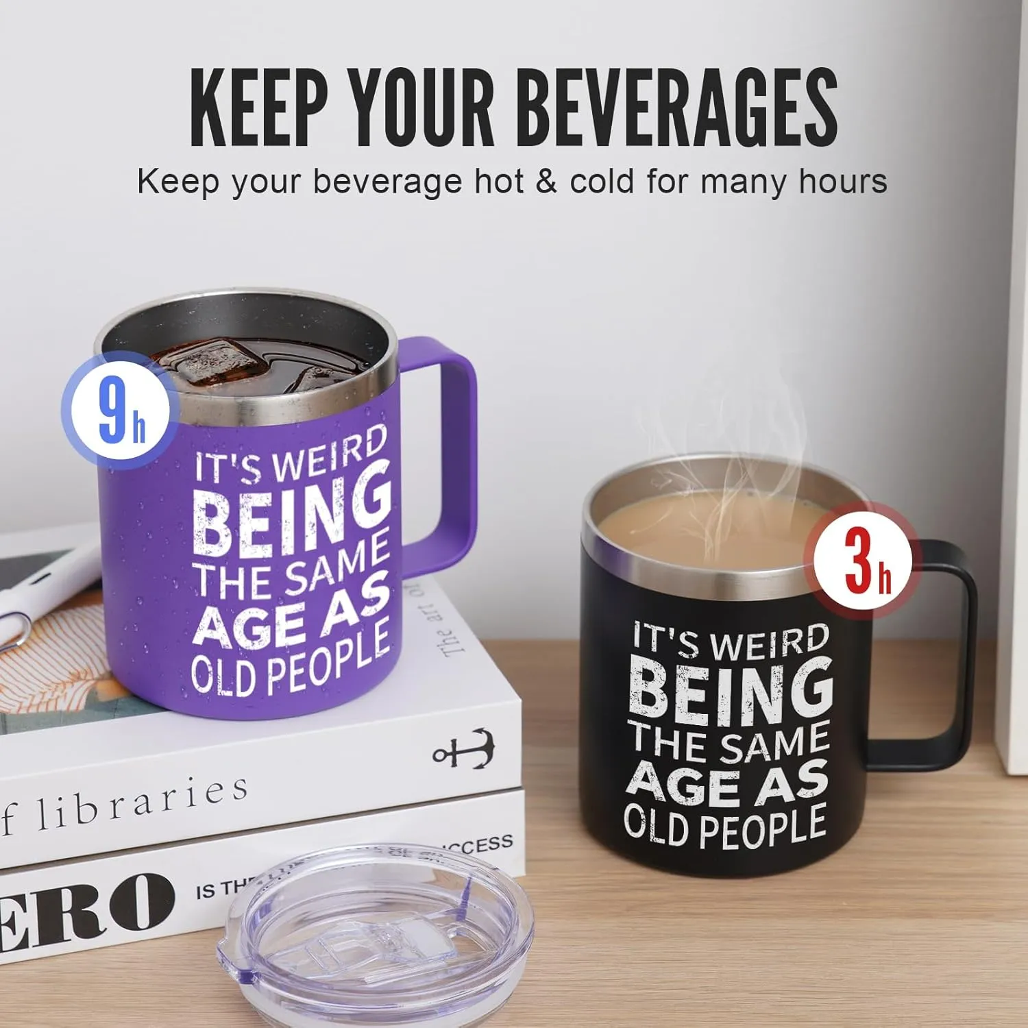NOWWISH Birthday Gifts for Men - Men Coffee Mug - Funny Gifts for Dad, Him, Husband, Grandpa, Father on Fathers Day(14oz, Black)