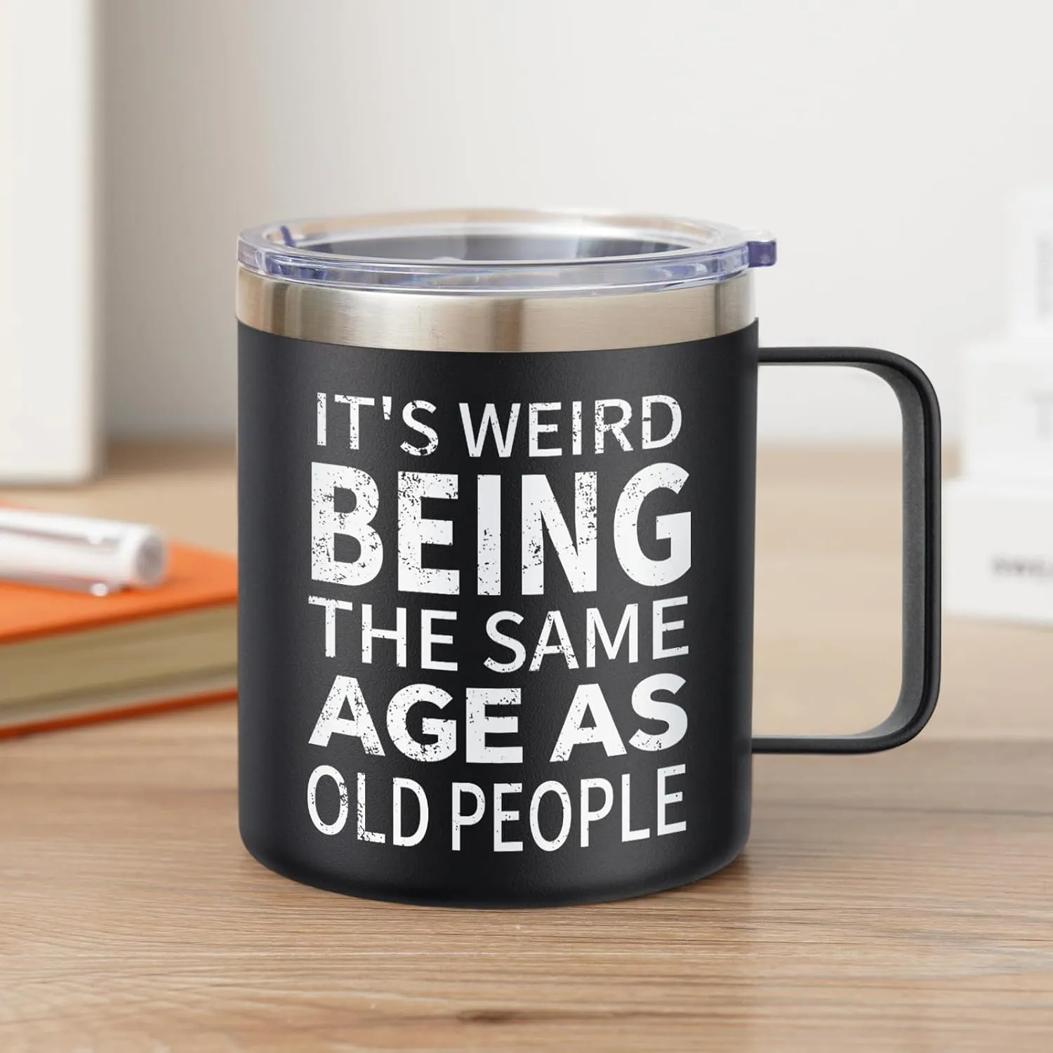 NOWWISH Birthday Gifts for Men - Men Coffee Mug - Funny Gifts for Dad, Him, Husband, Grandpa, Father on Fathers Day(14oz, Black)