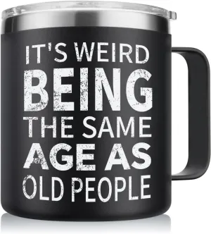 NOWWISH Birthday Gifts for Men - Men Coffee Mug - Funny Gifts for Dad, Him, Husband, Grandpa, Father on Fathers Day(14oz, Black)