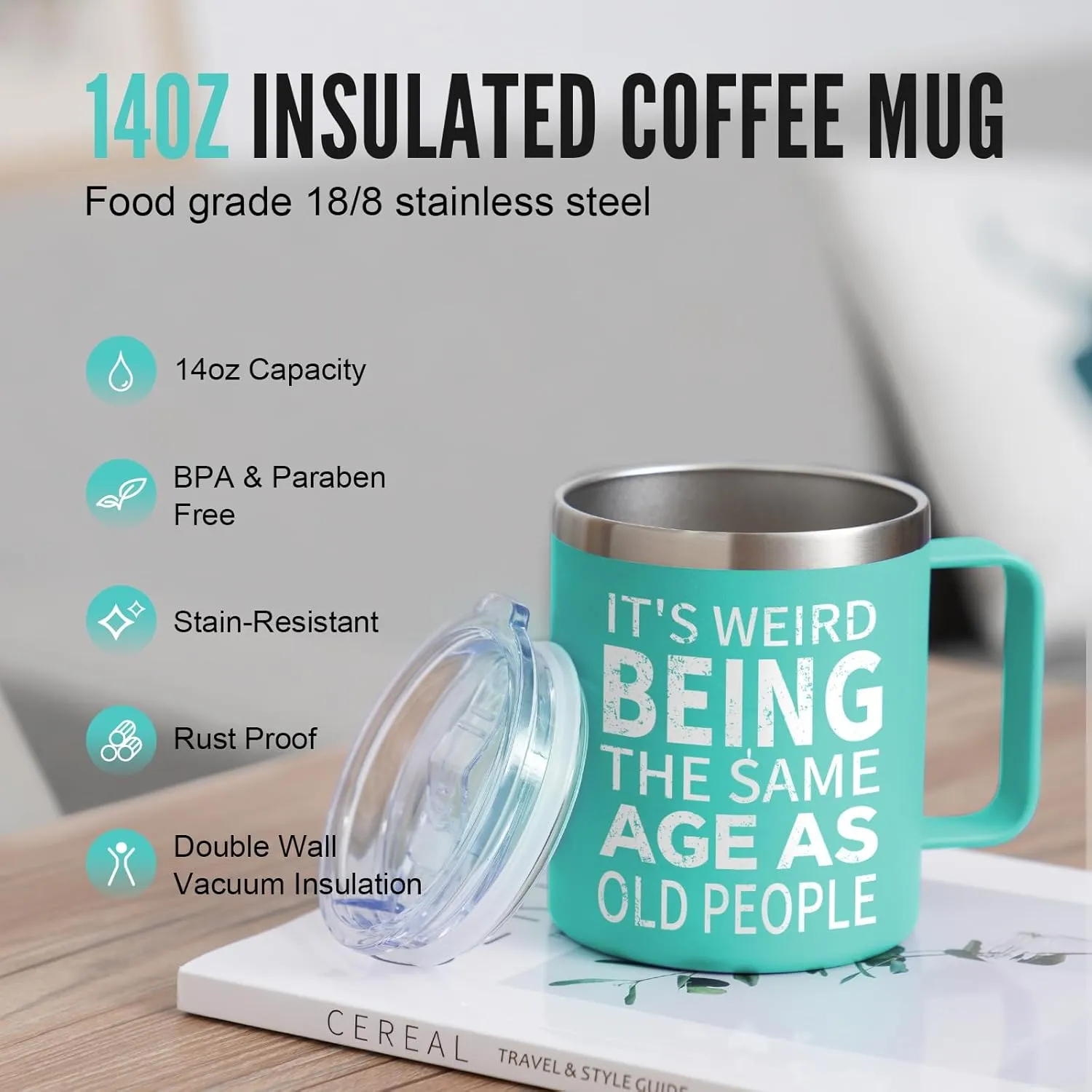 NOWWISH Gifts for Women, Birthday Funny Mugs Gifts for Her Mom, Wife, Grandma, Best Friend on Mothers Day (14oz, Light Green)