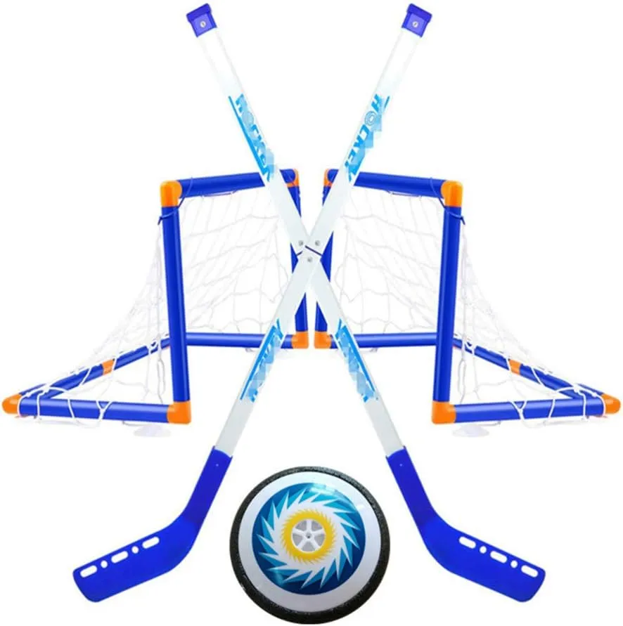 NUOBESTY Electric Ice Hockey Toy Set Suspended Floating Hockey Game for Boys and Girls Sports Equipment Air Flow Interactive Toy for Boys