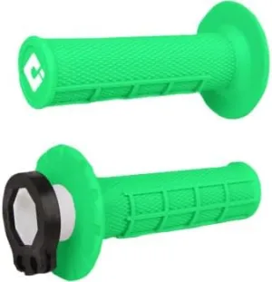 ODI V2 Lock ON Half Waffle Motorcycle Grips Dirtbike Offroad MX for 2 & 4 Stroke 7/8" Handlebars Twist Throttle NEON Green USA Made
