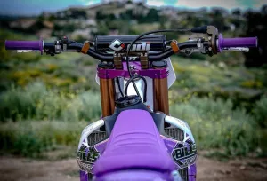 ODI V2 Lock ON Half Waffle Motorcycle Grips Dirtbike Offroad MX for 2 & 4 Stroke 7/8" Handlebars Twist Throttle Purple USA Made