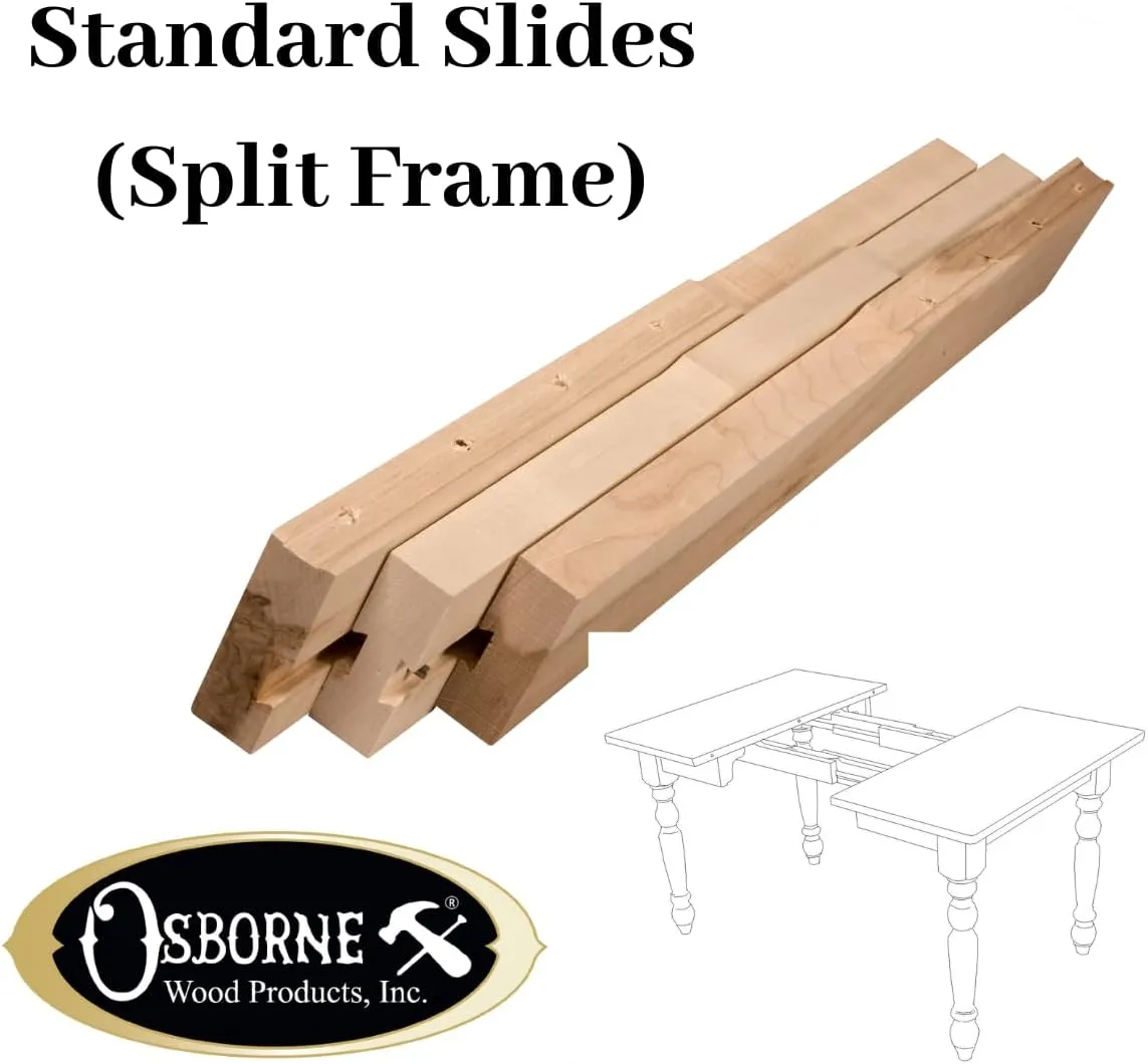 Osborne Standard Wooden Table Slide Set, 26" Standard Table Slide (Allows for 26" Opening), Standard Table Extension for Table with 4 Legs