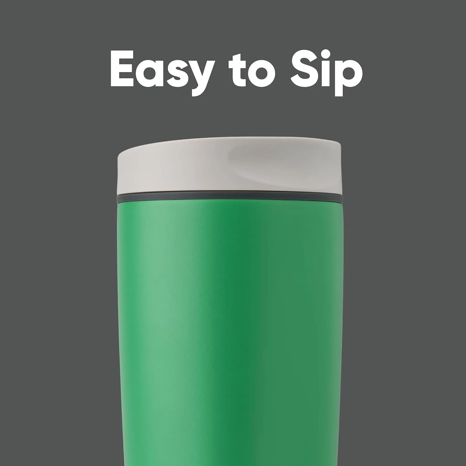 Owala SmoothSip Slider Insulated Stainless Steel Coffee Tumbler, Reusable Iced Coffee Cup, Hot Coffee Travel Mug, BPA Free 20 oz, Grey/Green (Sour Apple)