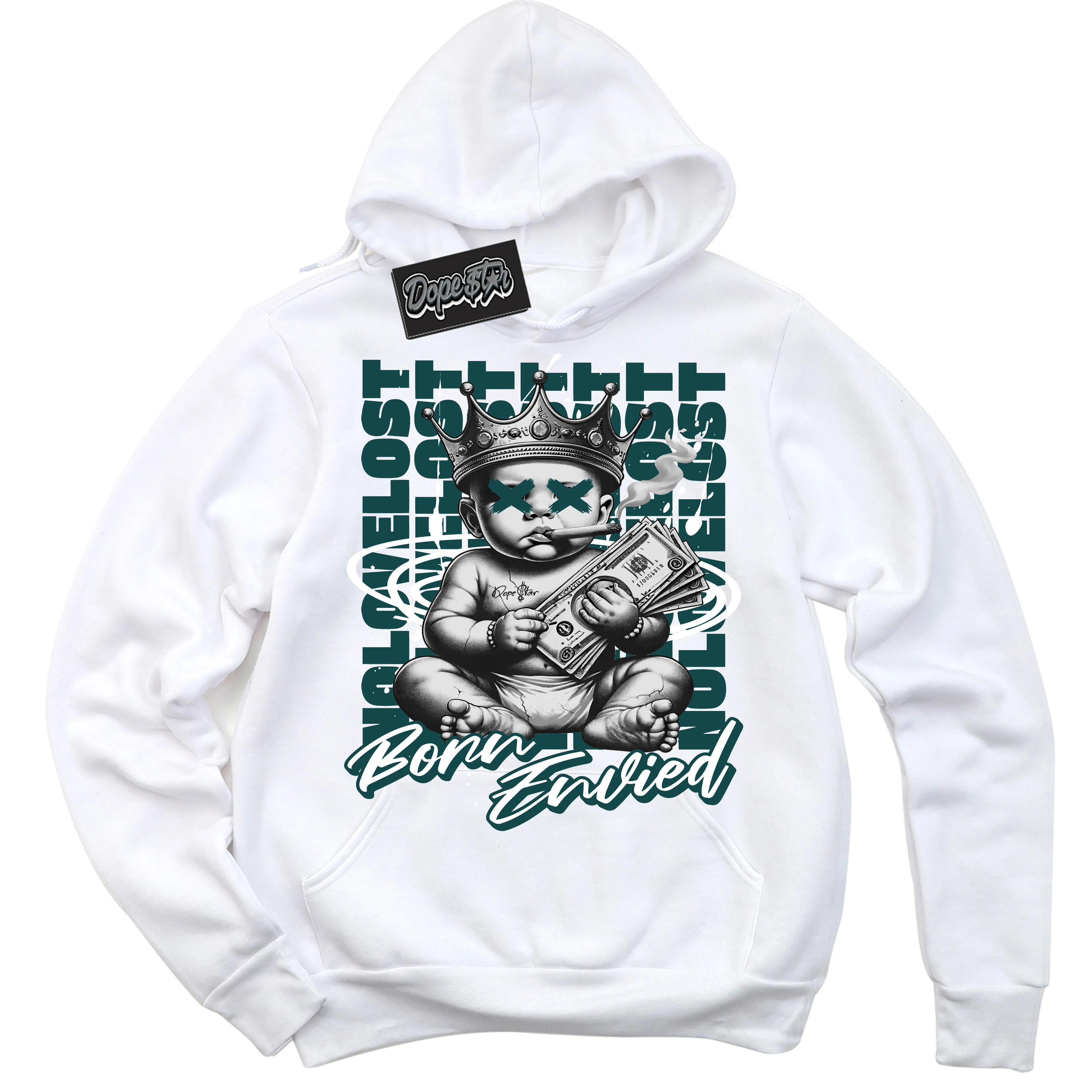 Oxidised Green 4s Sneaker Hoodie Born Envied Graphic