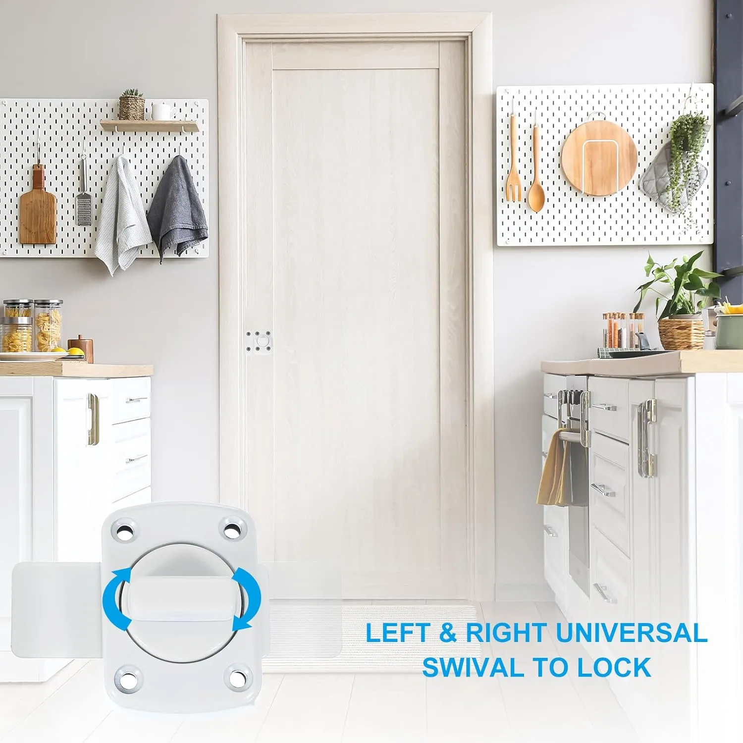 PATIKIL Rotate Bolt Latch, 2 Pack Zinc Alloy Gate Latch Safety Door Lock Security Door Slide Latch Pet Door Lock with Screws for Cabinet Closet Bathroom Furniture, White