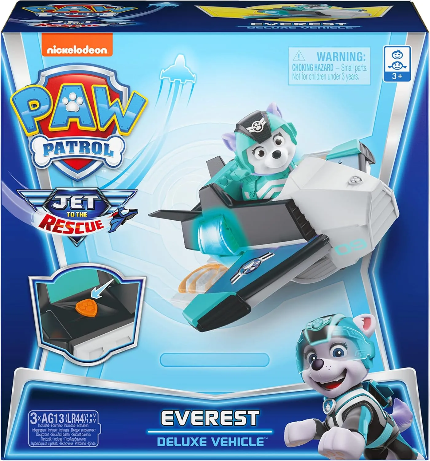 Paw Patrol, Jet to The Rescue Everest Deluxe Transforming Vehicle with Lights and Sounds