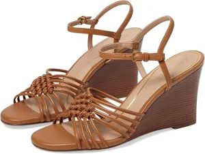 Pecan Sandals Cole Leather Toe Haan Heeled Strap Comprehensive product line Limited edition Jitney Knot Open Ankle Wedge
