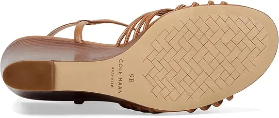 Pecan Sandals Cole Leather Toe Haan Heeled Strap Comprehensive product line Limited edition Jitney Knot Open Ankle Wedge