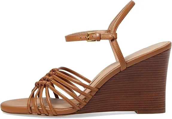 Pecan Sandals Cole Leather Toe Haan Heeled Strap Comprehensive product line Limited edition Jitney Knot Open Ankle Wedge