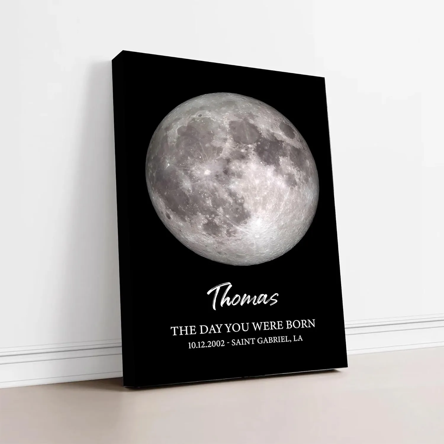 Personalized Moon Phase Print Canvas Poster, Custom Moon Phase Wall Art, Lunar Phase Wall Decor, Family Moon Phase, Custom Date Moon Phase, Birth Date Moon Phase Keepsake, Gift For Anniversary #8