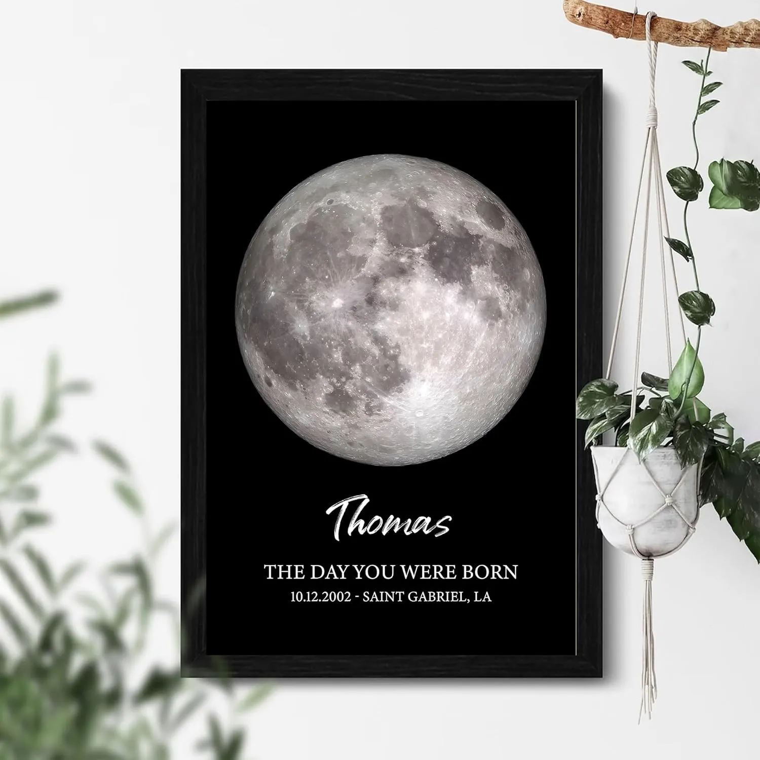 Personalized Moon Phase Print Canvas Poster, Custom Moon Phase Wall Art, Lunar Phase Wall Decor, Family Moon Phase, Custom Date Moon Phase, Birth Date Moon Phase Keepsake, Gift For Anniversary #8