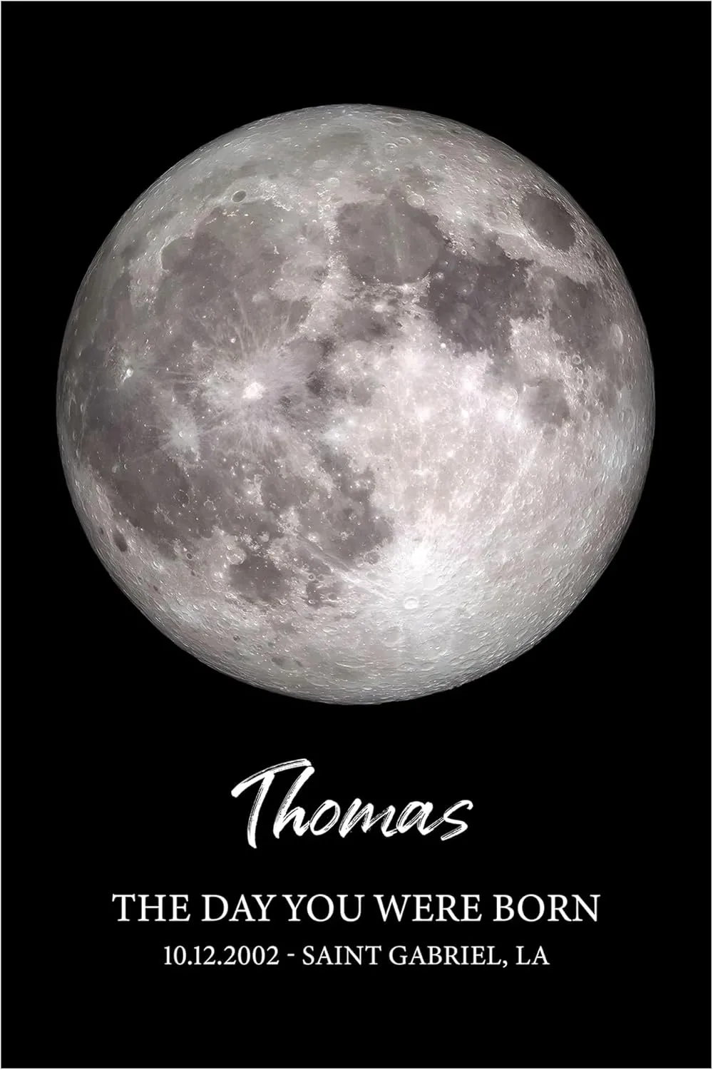 Personalized Moon Phase Print Canvas Poster, Custom Moon Phase Wall Art, Lunar Phase Wall Decor, Family Moon Phase, Custom Date Moon Phase, Birth Date Moon Phase Keepsake, Gift For Anniversary #8