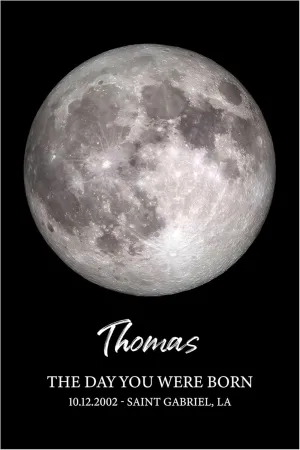 Personalized Moon Phase Print Canvas Poster, Custom Moon Phase Wall Art, Lunar Phase Wall Decor, Family Moon Phase, Custom Date Moon Phase, Birth Date Moon Phase Keepsake, Gift For Anniversary #8