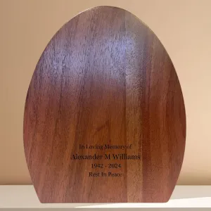 Personalized Wooden Urn - 250 cu in - Custom Memorial Urn for Ashes Adult Male - Engravable Wood Urn Box for Human Cremains