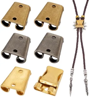 PH PandaHall Bolo Tie Buckle Blank Bolo Tie Slider Clasp, Antique Alloy Bolo Tie Replacement Tips for DIY Crafts