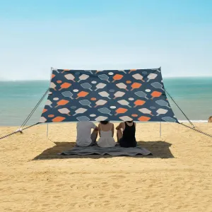 Pickleball Game Seamless Pattern Beach Camping Tent Sun Shelter for Whole Family, Beach Shade Canopy with UPF50  UV Protection,Easy Set Up and Carry,Outdoor Shade for Trips, Fishing, Backyard F